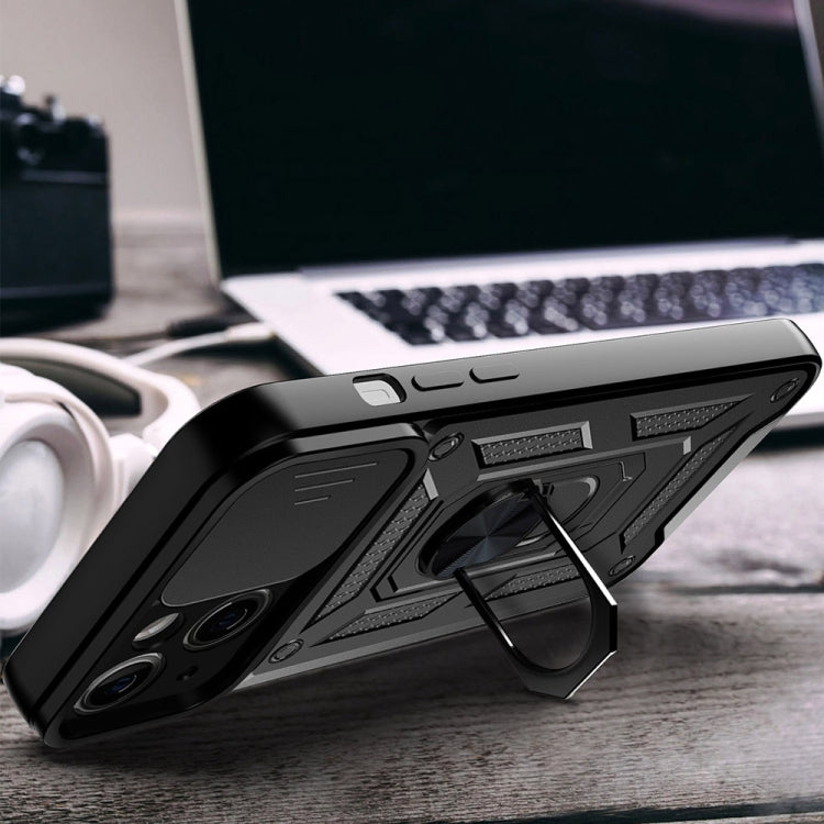 For iPhone 14 Sliding Camera Cover Design TPU+PC Phone Case (Black)