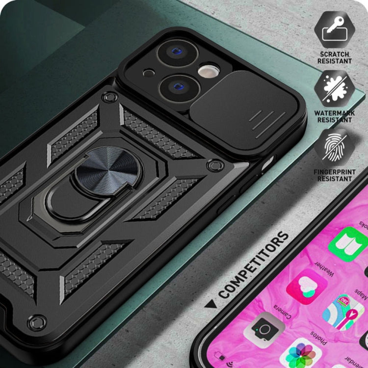 For iPhone 14 Sliding Camera Cover Design TPU+PC Phone Case (Black)