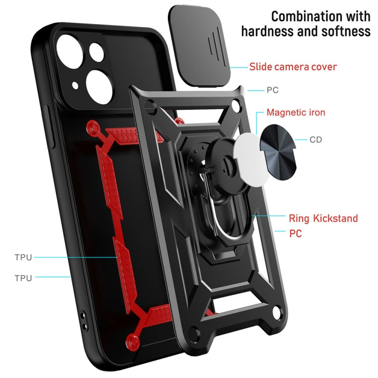 For iPhone 14 Sliding Camera Cover Design TPU+PC Phone Case (Black)