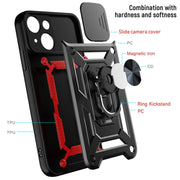 For iPhone 14 Sliding Camera Cover Design TPU+PC Phone Case (Black)