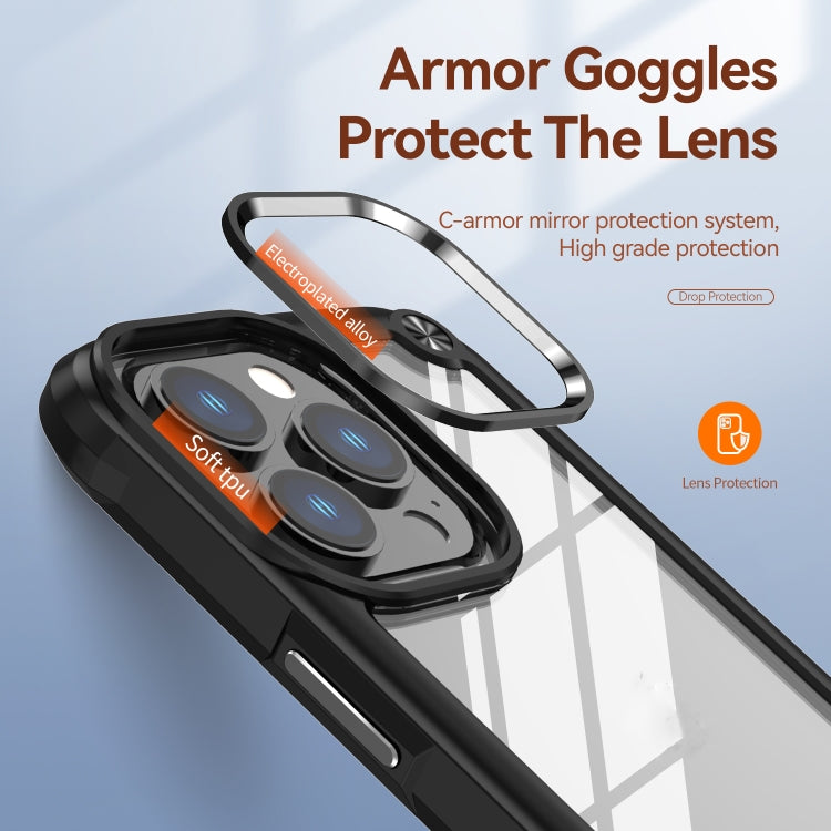 For iPhone 14 Pro Max TPU + PC Lens Protection Phone Case (Black)