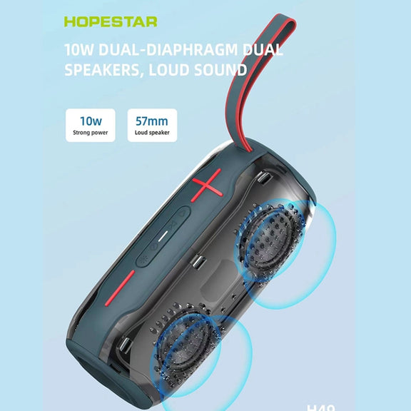 HOPESTAR H49 RGB Light TWS Water-resistant Wireless Bluetooth Speaker(Grey)