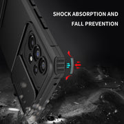 For Samsung Galaxy A53 5G Stereoscopic Holder Sliding Camshield Phone Case(Black)