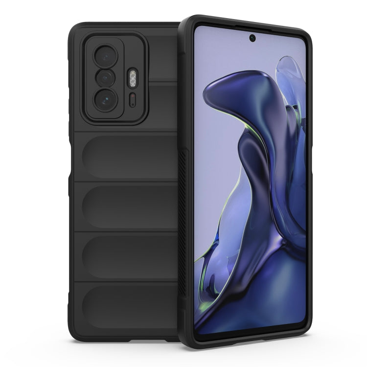 For Xiaomi 11T Magic Shield TPU + Flannel Phone Case(Black)