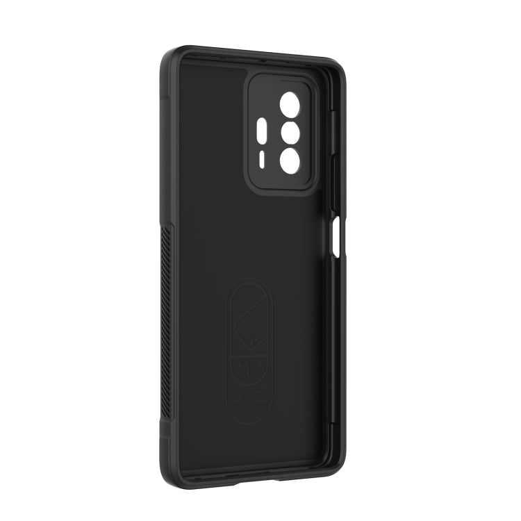 For Xiaomi 11T Magic Shield TPU + Flannel Phone Case(Black)