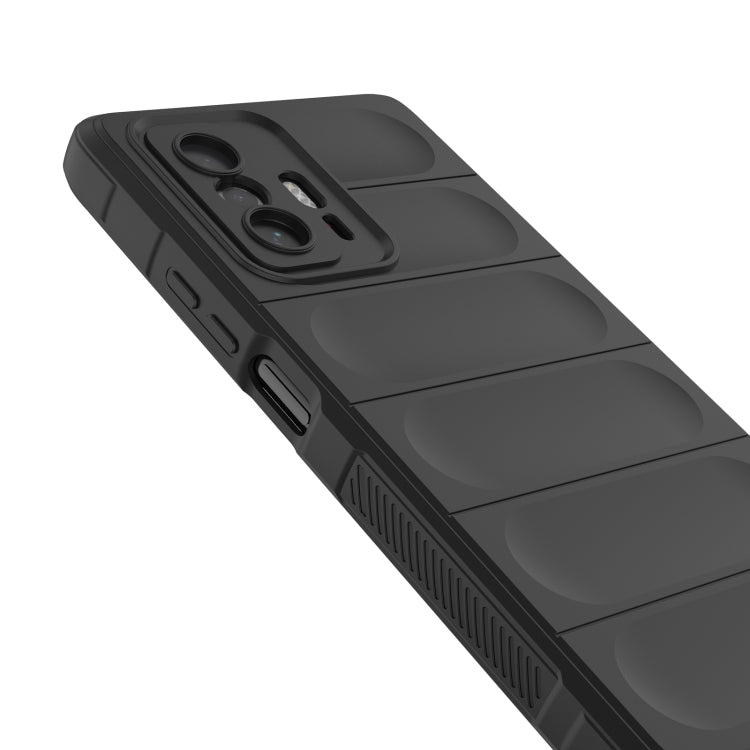 For Xiaomi 11T Magic Shield TPU + Flannel Phone Case(Black)