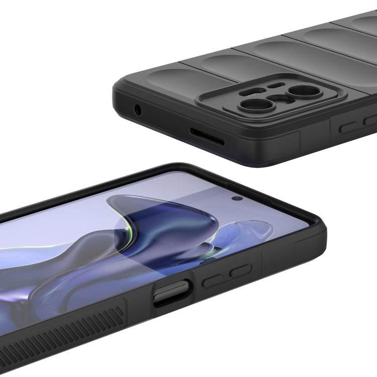 For Xiaomi 11T Magic Shield TPU + Flannel Phone Case(Black)