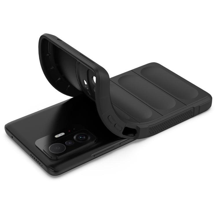 For Xiaomi 11T Magic Shield TPU + Flannel Phone Case(Black)