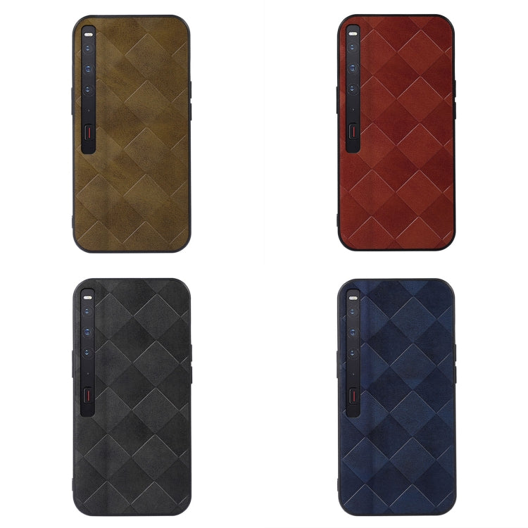 For Huawei Mate Xs 2 Weave Plaid PU Phone Case(Brown)