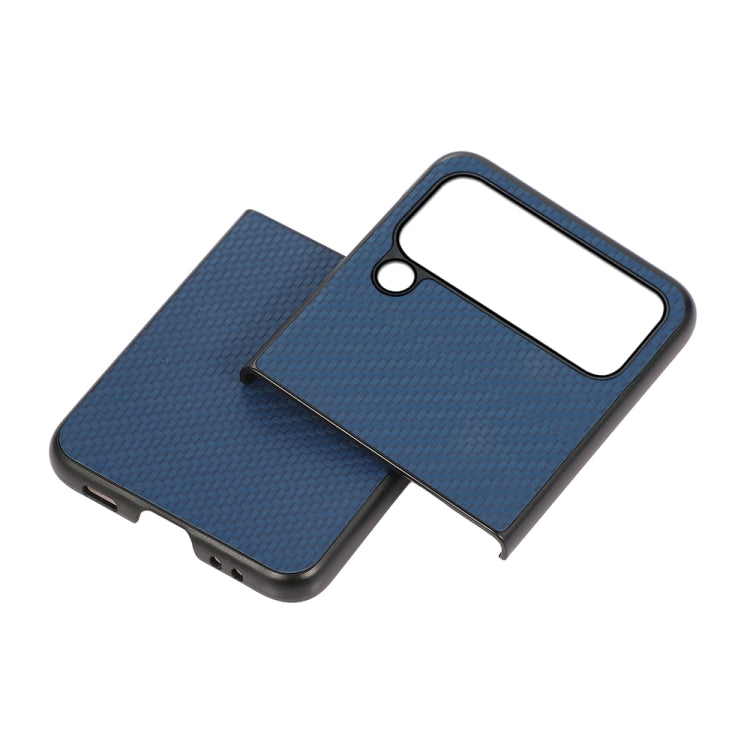 For Samsung Galaxy Z Flip4 Carbon Fiber Texture Shockproof Protective Phone Case(Blue)