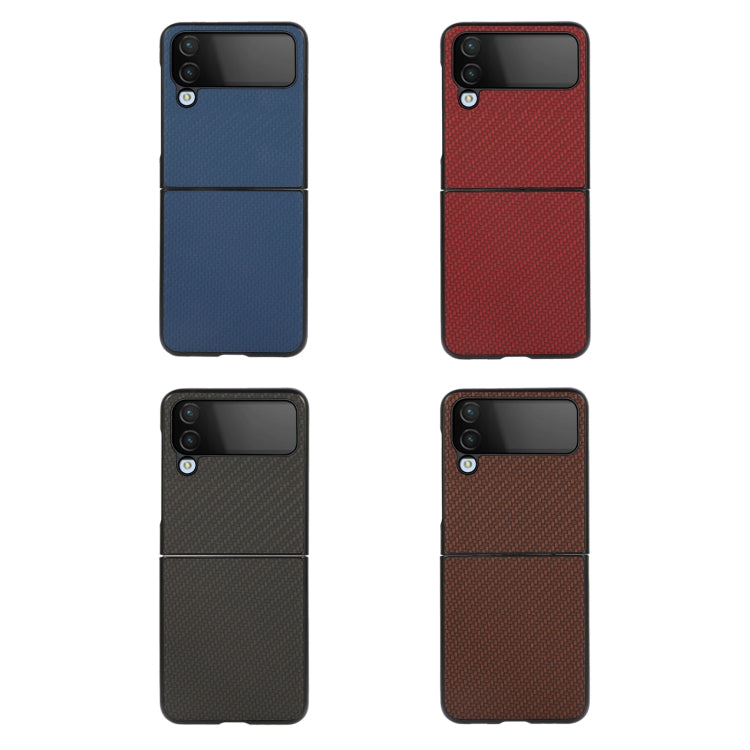For Samsung Galaxy Z Flip4 Carbon Fiber Texture Shockproof Protective Phone Case(Blue)