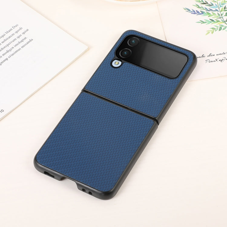 For Samsung Galaxy Z Flip4 Carbon Fiber Texture Shockproof Protective Phone Case(Blue)