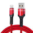 8 Pin 6A Woven Style USB Charging Cable, Cable Length: 1m(Red) - Normal Style Cable by PMC TechLife | Online Shopping South Africa | PMC TechLife