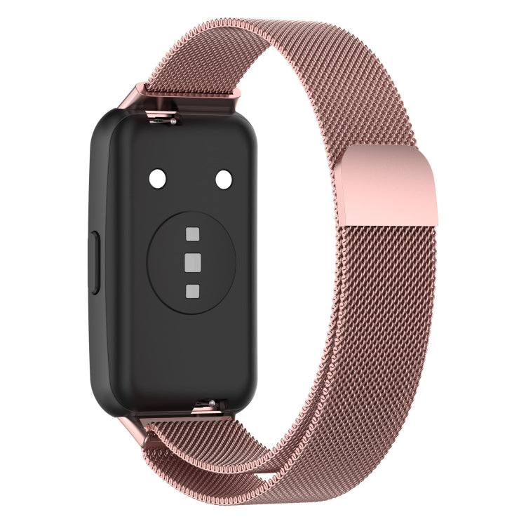 For Huawei Band 7 / 7 NFC Milan Metal Magnetic Watch Band(Rose Pink)