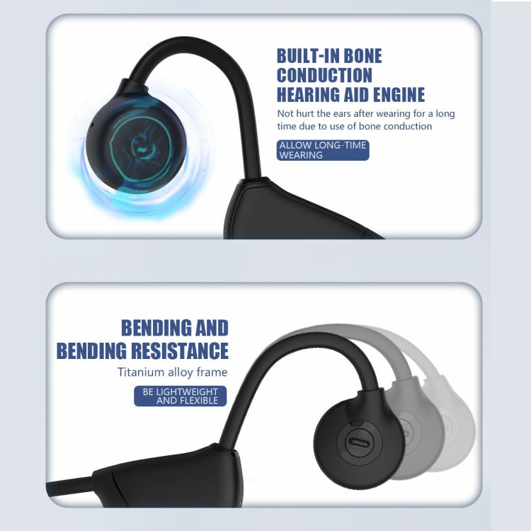 BH328 Bluetooth 5.3 Water-resistant Bone Conduction Sport Bluetooth Earphone(Black)