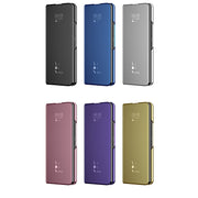 For Samsung Galaxy Z Fold3 Accurate Hole Horizontal Flip Mirror Shockproof Phone Case(Black)