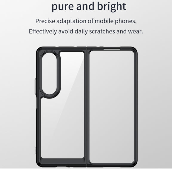For Samsung Galaxy Z Fold4 5G Colorful Series Acrylic + TPU Phone Case(Black)