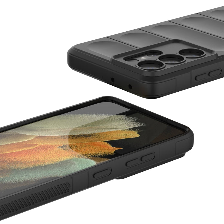For Samsung Galaxy S21 Ultra  5G Magic Shield TPU + Flannel Phone Case(Grey)
