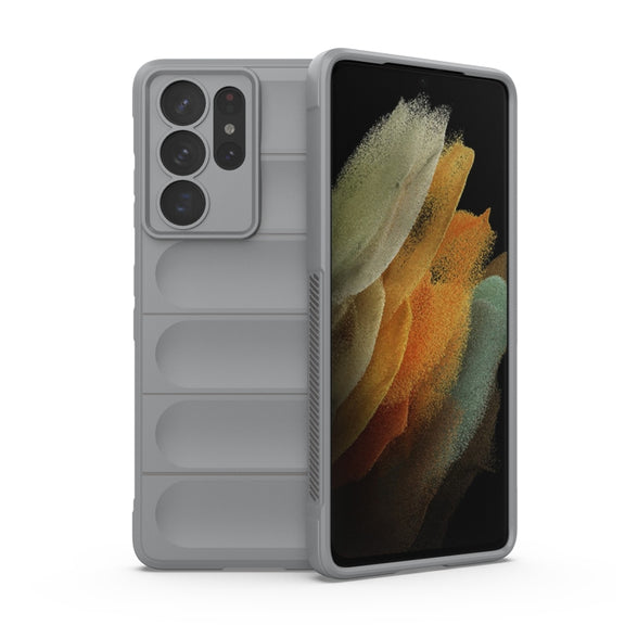 For Samsung Galaxy S21 Ultra  5G Magic Shield TPU + Flannel Phone Case(Grey)