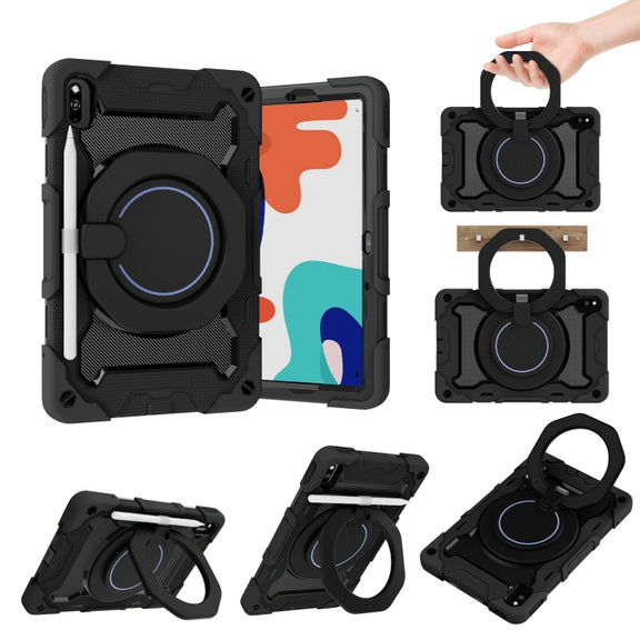 For Honor V6/Tablet V7 Armor Contrast Color Silicone + PC Tablet Case(Black)