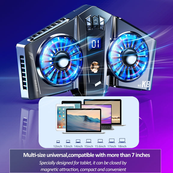 K8A Twin Turbo Semiconductor Magnetic Tablet Computer Radiator(Gun Color)