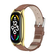 For Xiaomi Mi Band 7 / 7 NFC MIJOBS Plus Genuine Leather Watch Band(Brown Gold) - Watch Bands by MIJOBS