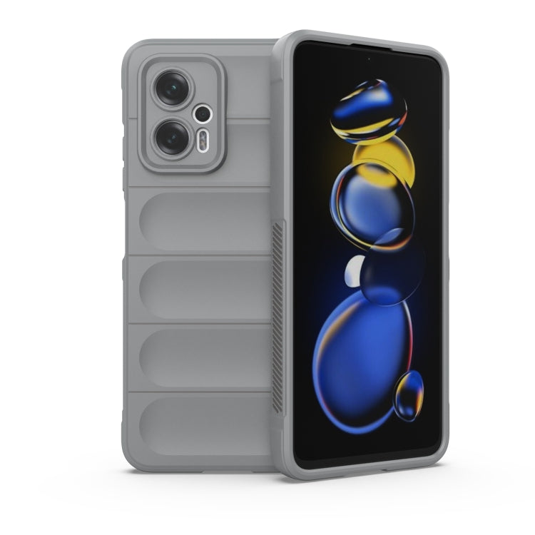 For Xiaomi Redmi Note 11T Pro Magic Shield TPU + Flannel Phone Case(Grey)