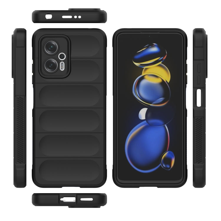 For Xiaomi Redmi Note 11T Pro Magic Shield TPU + Flannel Phone Case(Grey)