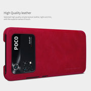 For Xiaomi Poco M4 Pro NILLKIN QIN Series Crazy Horse Texture Leather Phone Case(Brown)