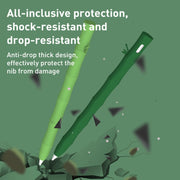 Bamboo Liquid Silicone Gel Stylus Pen Protective Case For Apple Pencil 1(Dark Green)