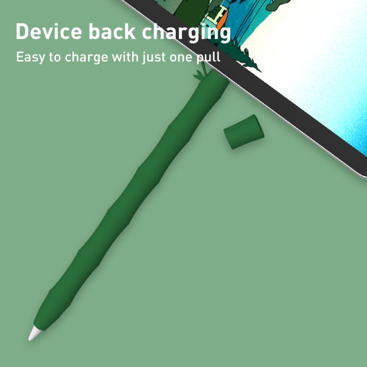 Bamboo Liquid Silicone Gel Stylus Pen Protective Case For Apple Pencil 1(Light Green)