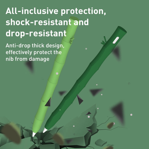 Bamboo Liquid Silicone Gel Stylus Pen Protective Case For Apple Pencil 1(Light Green)