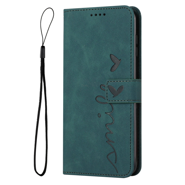 For Samsung Galaxy A03 Core Skin Feel Heart Pattern Leather Phone Case(Green)