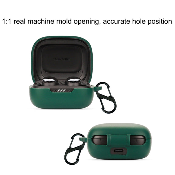 Bluetooth Earphone Silicone Protective Case For JBL Live Free 2 TWS(Dark Green)