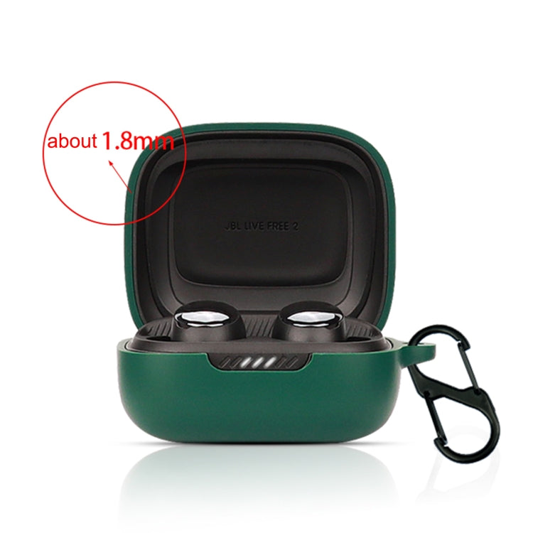 Bluetooth Earphone Silicone Protective Case For JBL Live Free 2 TWS(Dark Green)