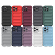 For iPhone 14 Pro Magic Shield TPU + Flannel Phone Case(Wine Red)