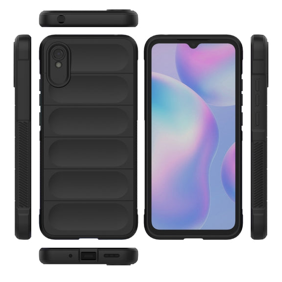 For Xiaomi Redmi 9A Magic Shield TPU + Flannel Phone Case(Light Blue)