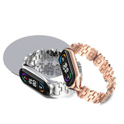 For Xiaomi Mi Band 5 / 6 MIJOBS Bone Chain Double Hole Metal Watch Band(Rose Gold) - Watch Bands by MIJOBS