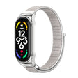 For Xiaomi Mi Band 7 / 7 NFC MIJOBS CS Stainless Steel Case Nylon Watch Band(Sea Shell Silver) - Watch Bands by MIJOBS
