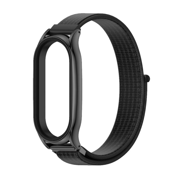 For Xiaomi Mi Band 7 / 7 NFC MIJOBS Plus Stainless Steel Case Nylon Watch Band(Black) - Watch Bands by MIJOBS