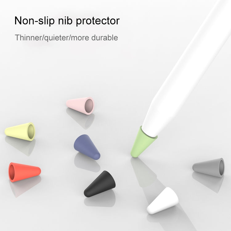 8 PCS / Set Universal Wearable Stylus Nib Cover For Apple Pencil 1 / 2(Black)