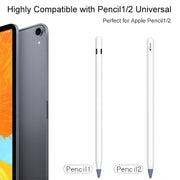 8 PCS / Set Universal Wearable Stylus Nib Cover For Apple Pencil 1 / 2(Black)