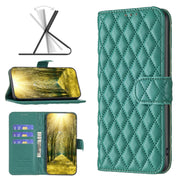 For OPPO Realme C35 Diamond Lattice Wallet Leather Flip Phone Case(Green)