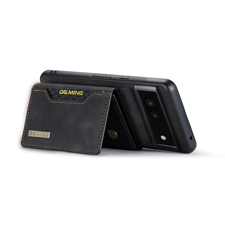 For Google Pixel 6A DG.MING M2 Series 3-Fold Multi Card Bag Phone Case(Black)