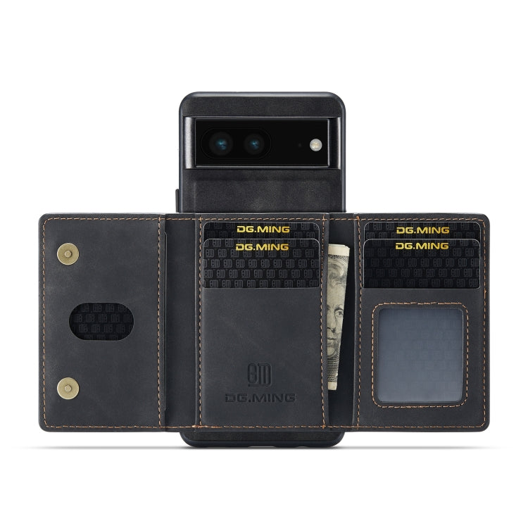 For Google Pixel 6A DG.MING M2 Series 3-Fold Multi Card Bag Phone Case(Black)