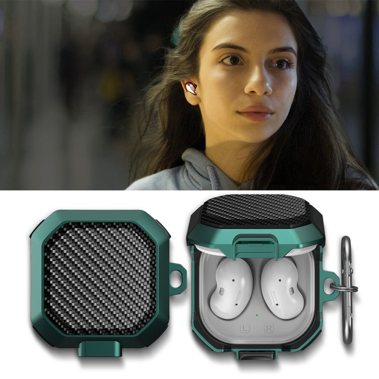 For Samsung Galaxy Buds Live/Buds Pro/Buds 2/2 Pro Anti-fall Earphones Case with Switch(Black Purple)