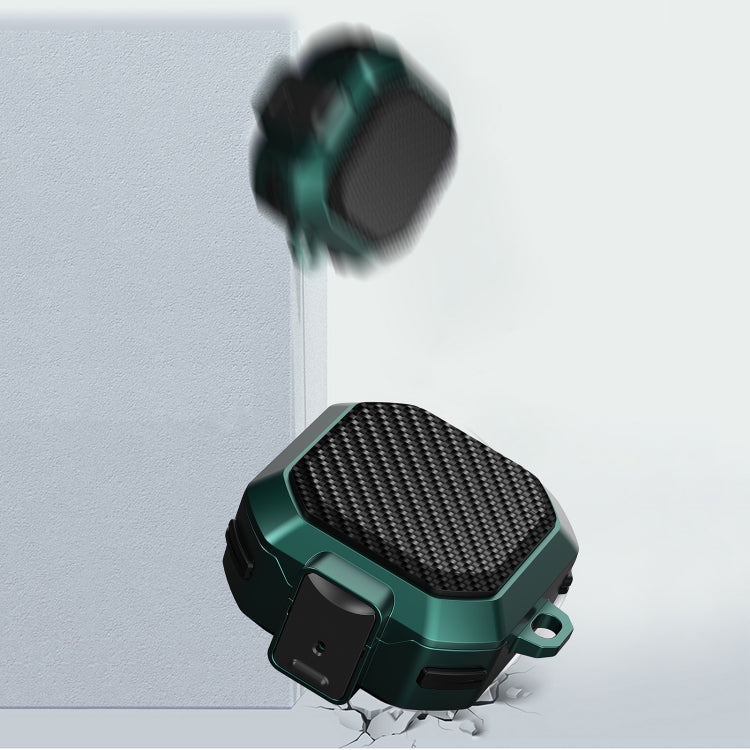 For Samsung Galaxy Buds Live/Buds Pro/Buds 2/2 Pro Anti-fall Earphones Case with Switch(Black Purple)