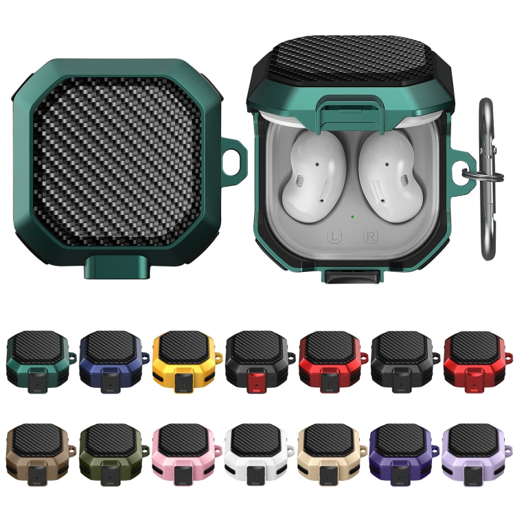 For Samsung Galaxy Buds Live/Buds Pro/Buds 2/2 Pro Anti-fall Earphones Case with Switch(Black Purple)