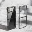 For Samsung Galaxy Z Flip4 PC Folding Electroplating Transparent Phone Case(Black) - free shipping - PMC TechLife - Order now!