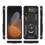 For Samsung Galaxy Z Flip4 Shockproof TPU + PC Protective Case with 360 Degree Rotating Holder(Black)